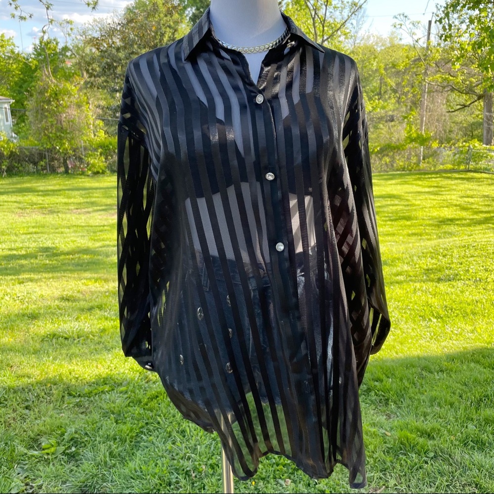 VTG 70s Robby Len Striped Shirt Dress Tunic
